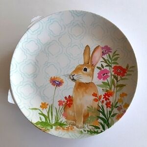Rachel Ashwell Farmhouse 4pc Garden Bunny Melamine Plates New